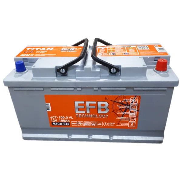 Аккумулятор TITAN EFB 100Ah euro EN930 (Н.Новгород) Гарнтия 2 года 353*175*190