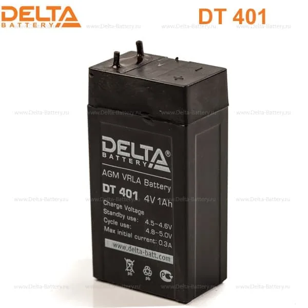 Аккумулятор DELTA DT 401 4V 1Ah AGM