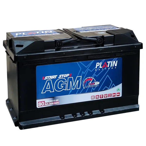 Аккумулятор PLATIN AGM 80Ah euro EN800