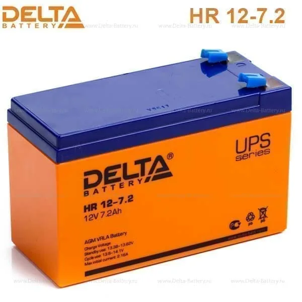 Аккумулятор Delta HR 7.2 Ач, прямая полярность, 151x65x94