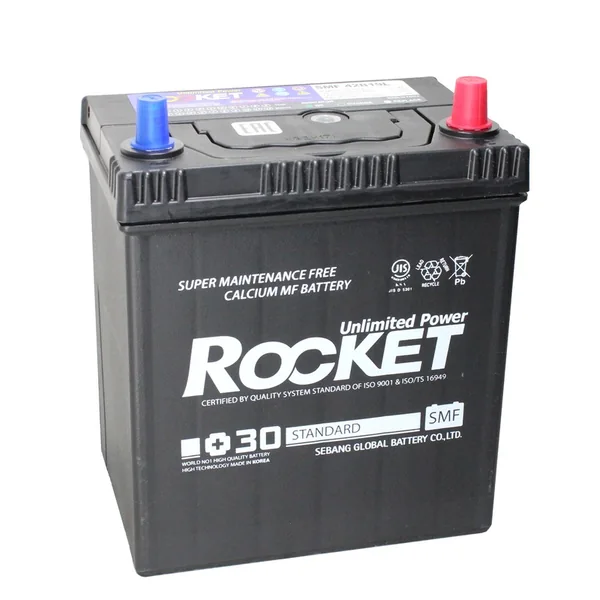 Аккумулятор ROCKET SMF 40 Ач 340 А (SAE), обратная полярность, B19