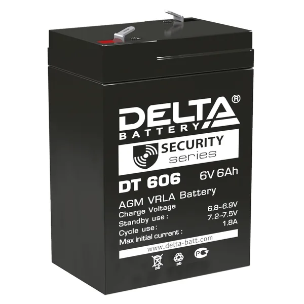 Аккумулятор DELTA DT 606 6V 6Ah AGM
