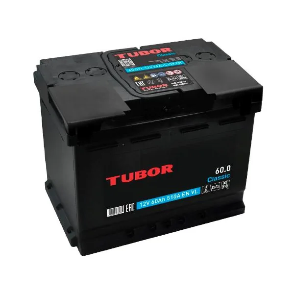 Аккумулятор TUBOR Classic 60Ah euro EN510