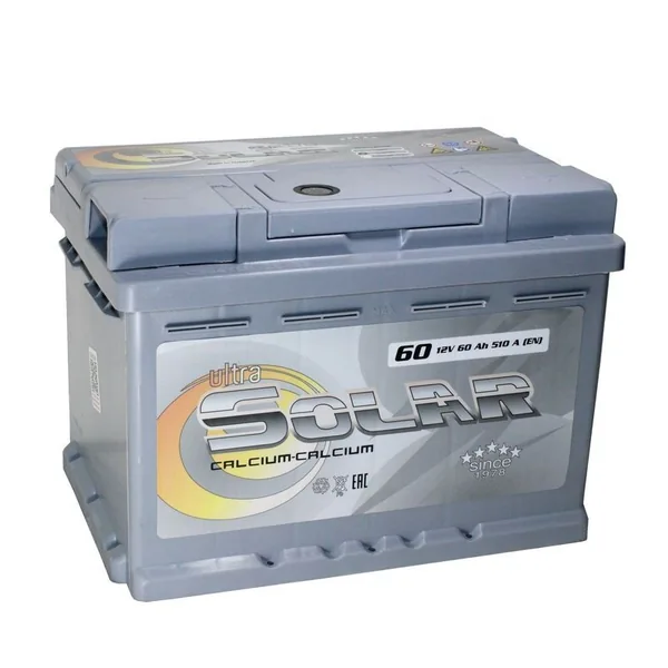 Аккумулятор ULTRA SOLAR BLACK 60 Ач 510 А (EN), обратная полярность, LBN2