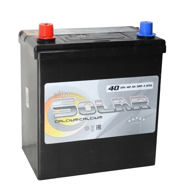 Аккумулятор ULTRA SOLAR BLACK ASIA 40 Ач 320 А (EN), прямая полярность, B19