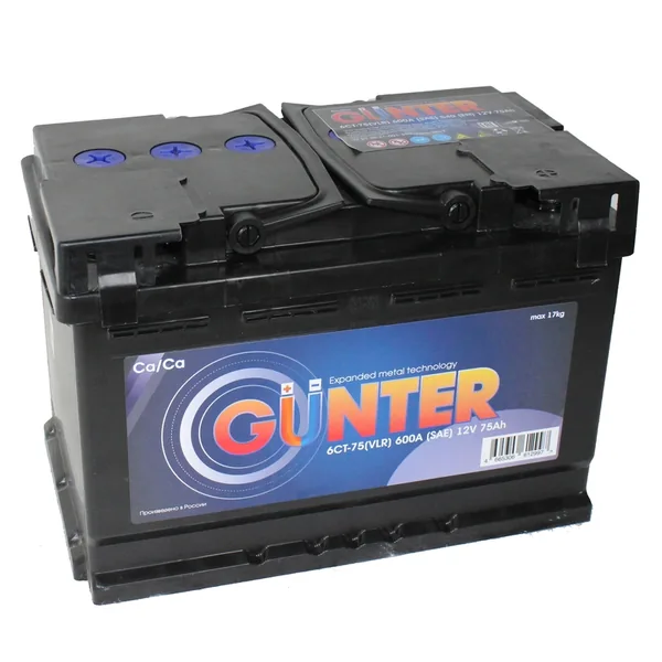 Аккумулятор GUNTER 75 Ач 600 А (EN), прямая полярность, LN3
