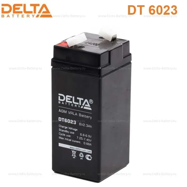 Аккумулятор DELTA DT 6023 6V 2.3Ah AGM