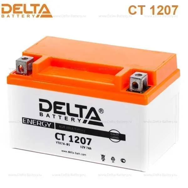 Аккумулятор DELTA CT 1207 12V 7Ah AGM EN105 (YB5L-B)