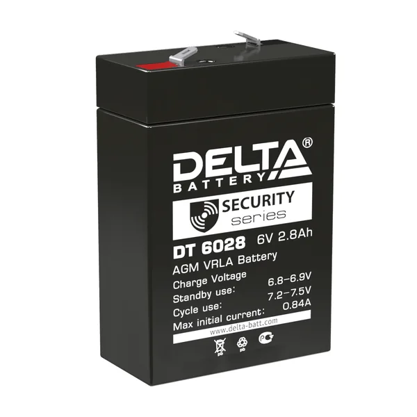 Аккумулятор DELTA DT 6028 6V 2.8Ah AGM