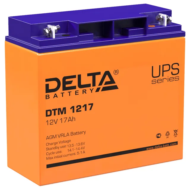 Аккумулятор DELTA 17 Ач, 182x77x166