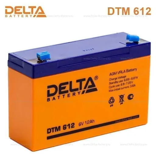 Аккумулятор DELTA 12 Ач, 151x50x100