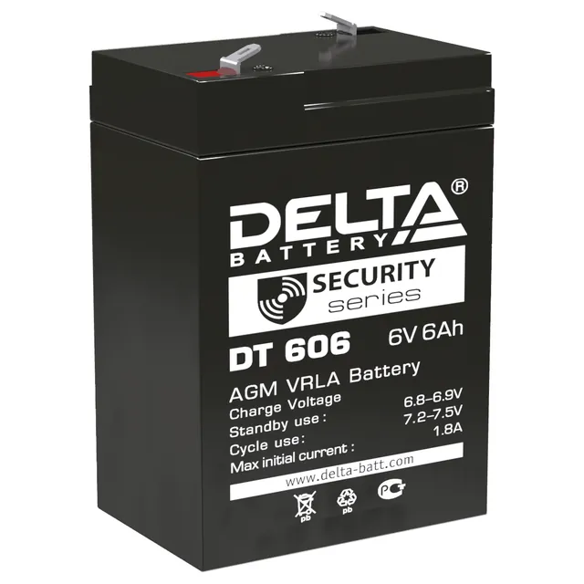 Аккумулятор DELTA 6 Ач, 70x47x100