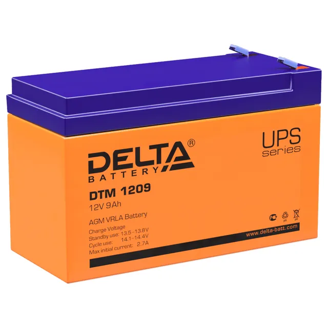 Аккумулятор DELTA 9 Ач, 151x65x100
