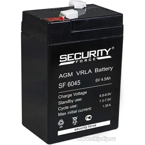 Аккумулятор Security Force 4.5 Ач, 70x47x100