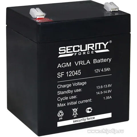 Аккумулятор Security Force 4.5 Ач, 90x70x107