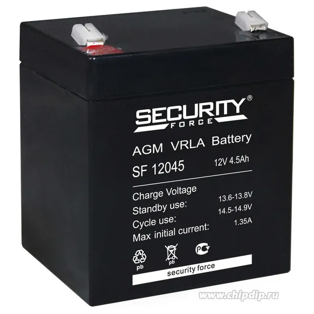 Аккумулятор Security Force 4.5 Ач, 90x70x107