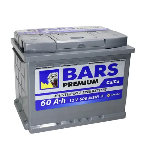 Аккумулятор BARS Premium 60 Ач 600 А (EN), прямая полярность, LN2