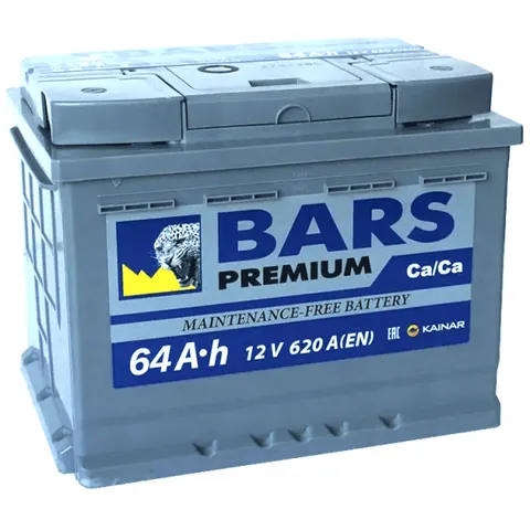 Аккумулятор BARS Premium 64 Ач 620 А (EN), прямая полярность, LN2