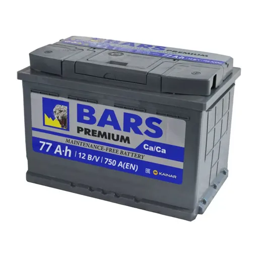 Аккумулятор BARS 77 Ач 670 А (EN), прямая полярность, LN3