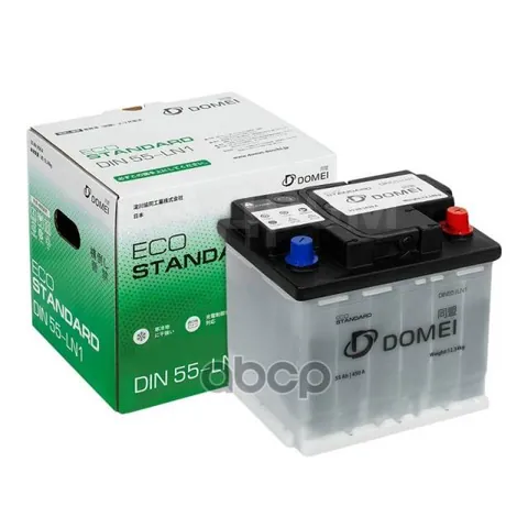 Аккумулятор DOMEI Eco STANDARD 55 Ач 450 А (EN), обратная полярность, LN1
