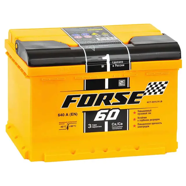 Аккумулятор FORSE 60 Ач 600 А (EN), прямая полярность, LN2