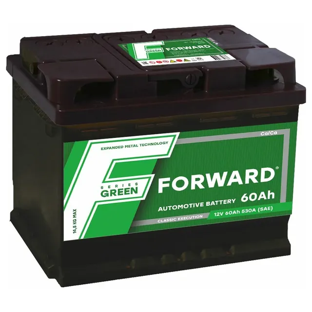 Аккумулятор FORWARD Green 60 Ач 550 А (EN), прямая полярность, LN2