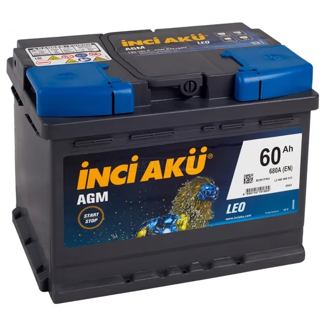 Аккумулятор INCI AKU 60 Ач 680 А (EN), обратная полярность, LN2