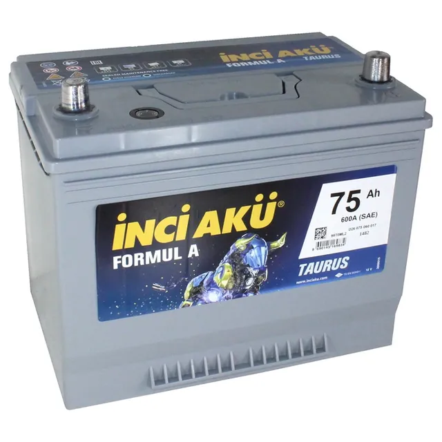 Аккумулятор INCI AKU Formul A 75 Ач 600 А (EN), обратная полярность, D26