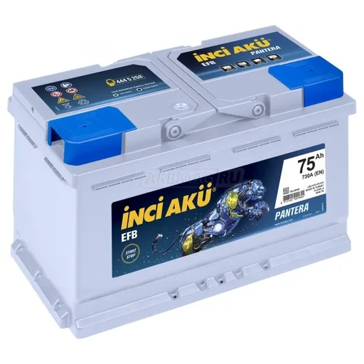 Аккумулятор INCI AKU START-STOP EFB MAX TIGRIS 75 Ач 730 А (EN), обратная полярность, LN3