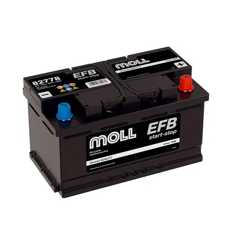 Аккумулятор MOLL 78 Ач 800 А (EN), обратная полярность, LBN4