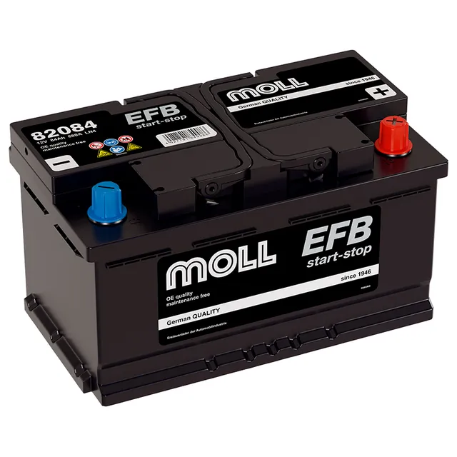 Аккумулятор MOLL 84 Ач 820 А (EN), обратная полярность, LN4
