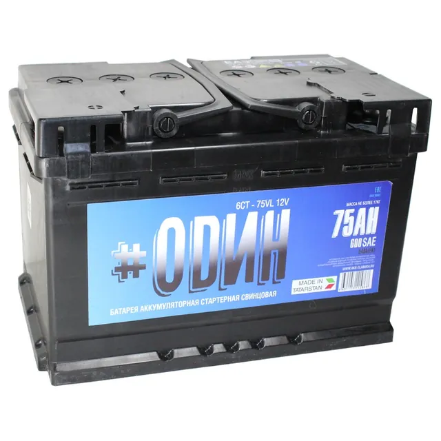 Аккумулятор ODIN 75 Ач 600 А (EN), обратная полярность, LN3