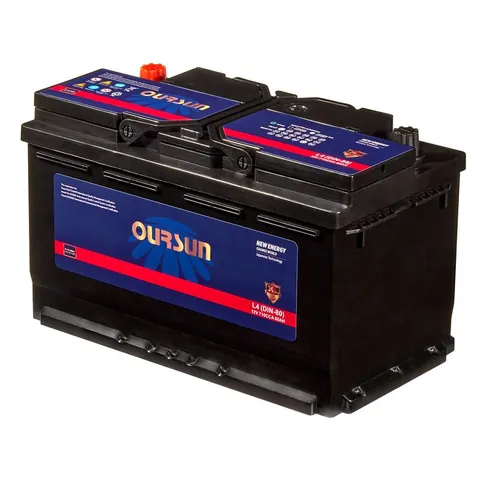 Аккумулятор OURSUN DIN 80 Ач 710 А (EN), обратная полярность, LN4