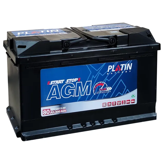 Аккумулятор PLATIN 80 Ач 800 А (EN), обратная полярность, LN4
