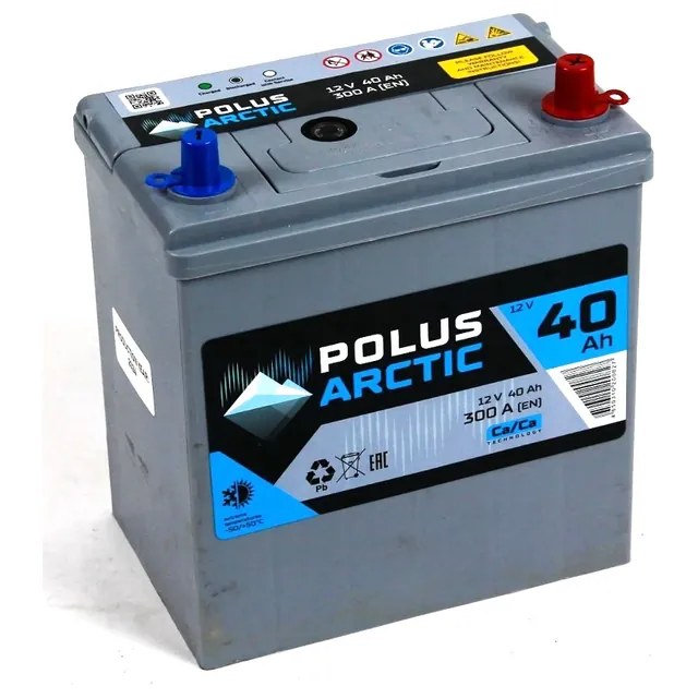 Аккумулятор POLUS Arctic 40 Ач 380 А (EN), обратная полярность, B19