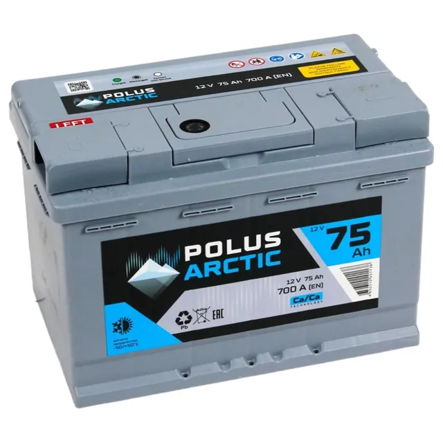 Аккумулятор POLUS Arctic 75 Ач 700 А (EN), прямая полярность, LN3