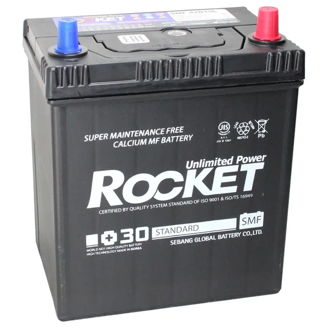 Аккумулятор ROCKET SMF 40 Ач 340 А (SAE), обратная полярность, B19