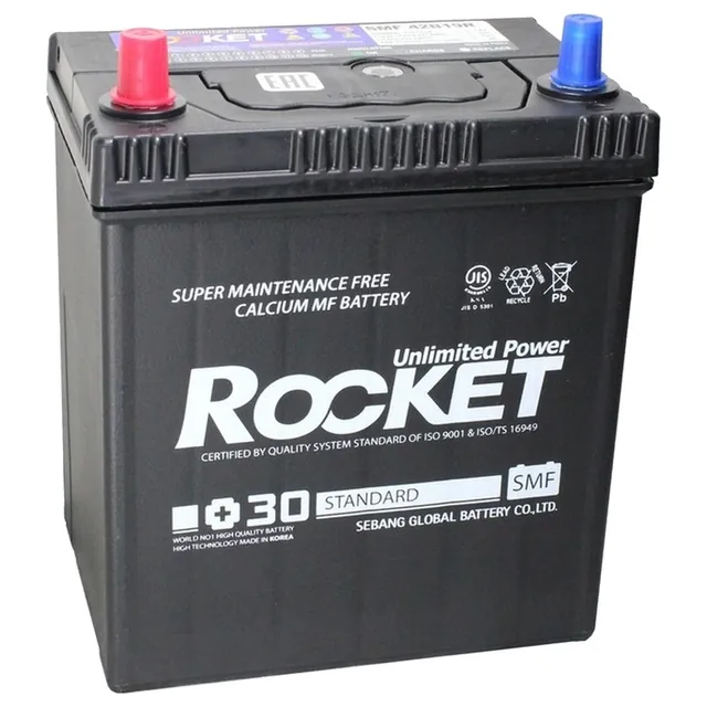 Аккумулятор ROCKET 40 Ач 340 А (SAE), прямая полярность, B19