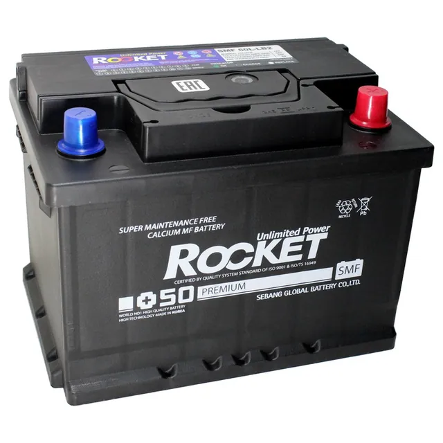 Аккумулятор ROCKET 60 Ач 650 А (SAE), обратная полярность, LBN2