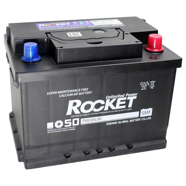 Аккумулятор ROCKET 62 Ач 580 А (SAE), обратная полярность, LBN2