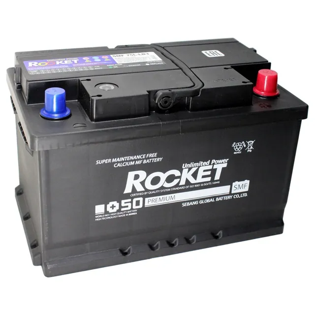 Аккумулятор ROCKET 75 Ач 700 А (EN), обратная полярность, LBN3