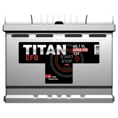 Аккумулятор TITAN 60 Ач 600 А (EN), обратная полярность, LN2