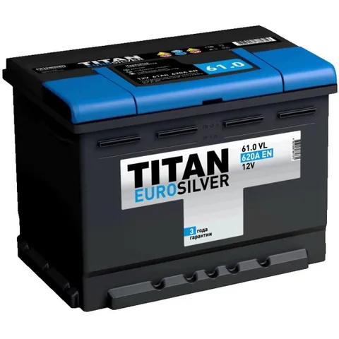 Аккумулятор TITAN EURO SILVER 61 Ач 600 А (EN), прямая полярность, LN2