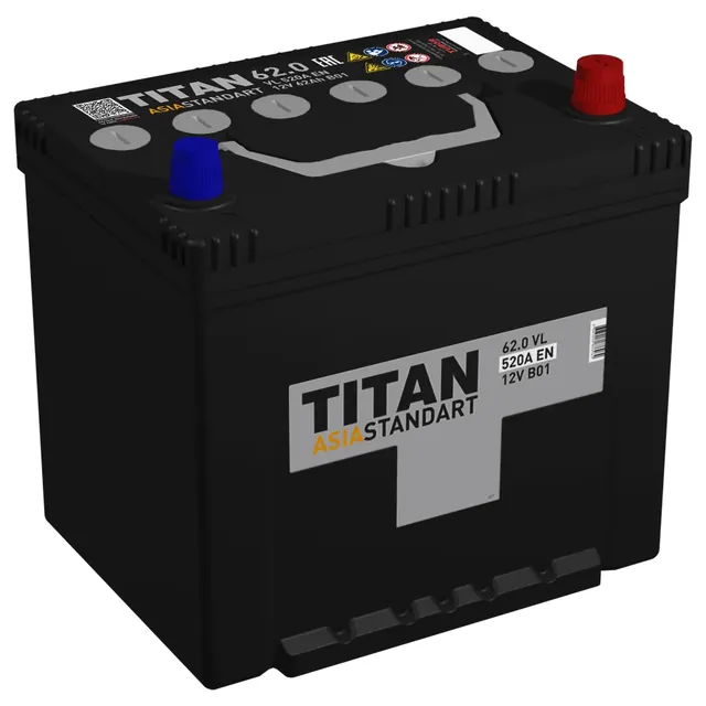 Аккумулятор TITAN 62 Ач 520 А (EN), обратная полярность, D23