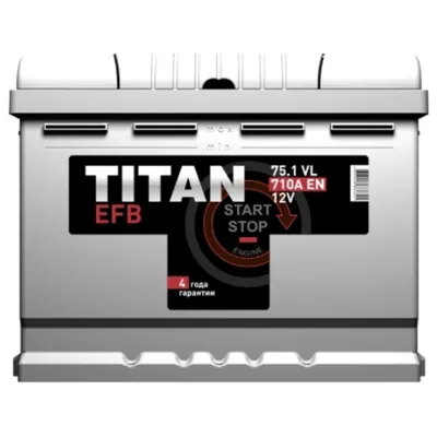 Аккумулятор TITAN 75 Ач 710 А (EN), обратная полярность, LN3