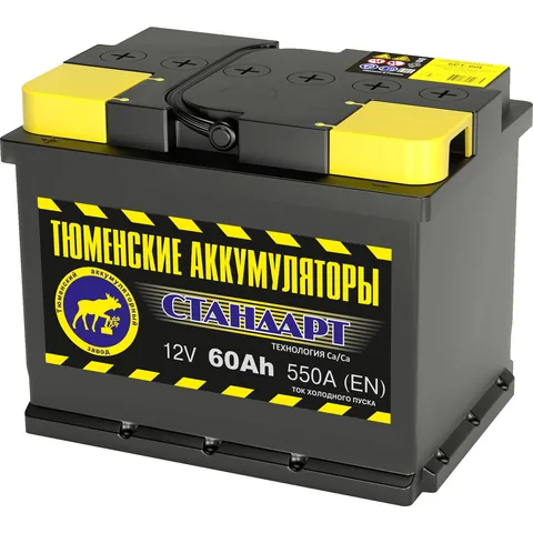 Аккумулятор ТЮМЕНСКИЕ АККУМУЛЯТОРЫ Стандарт 60 Ач 550 А (EN), прямая полярность, LN2