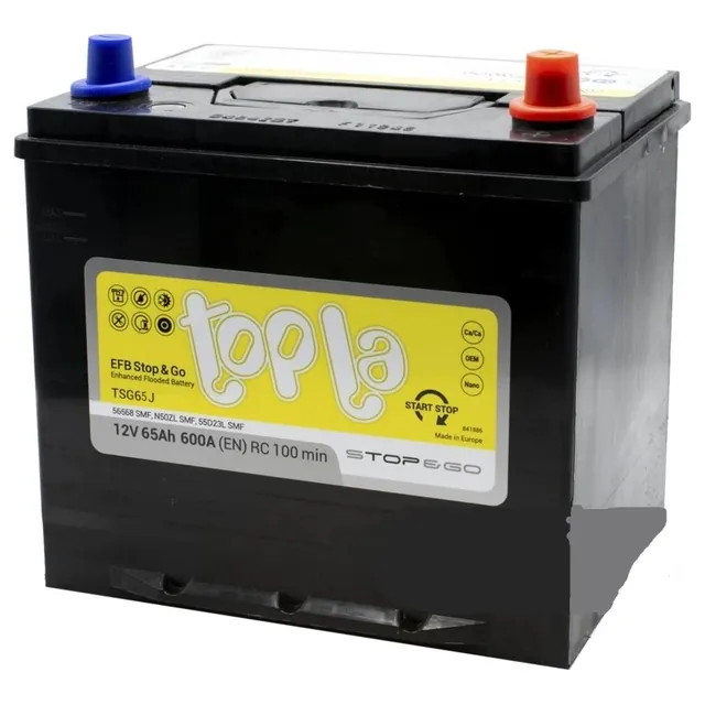 Аккумулятор Topla Stop&Go 65 Ач 600 А (EN), обратная полярность, D23