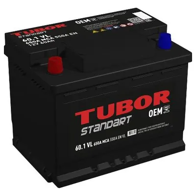 Аккумулятор TUBOR Standart 60 Ач 550 А (EN), обратная полярность, LN2