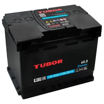 Аккумулятор TUBOR Classic 60 Ач 510 А (EN), прямая полярность, LN2