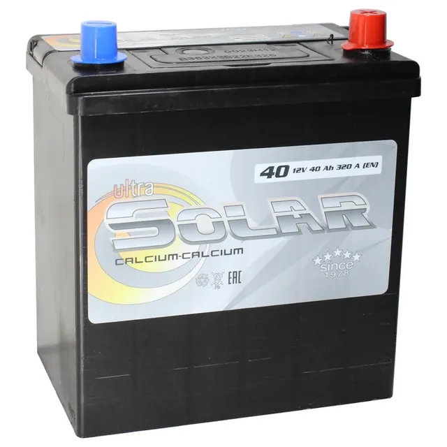 Аккумулятор ULTRA SOLAR BLACK ASIA 40 Ач 320 А (EN), обратная полярность, B19
